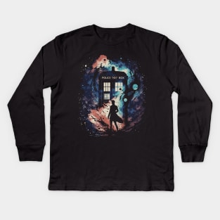 Dr Who - Wibbly wobbly timey wimey stuff. Kids Long Sleeve T-Shirt